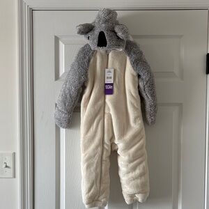 Cozy Cream and Gray Baby SnowSuit